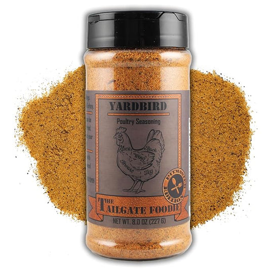 The Tailgate Foodie: Yardbird Poultry Seasoning - Grilling Dry Rub for Poultry - Great on Chicken, Turkey, and all things with Wings - Seasoning and Dry Rub - Large Shaker Bottle