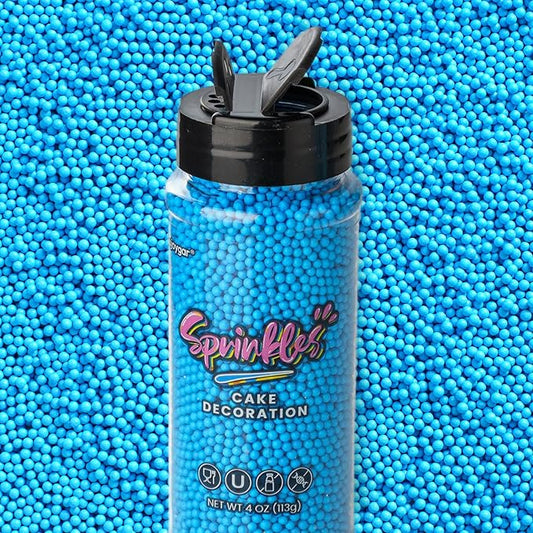Blue Nonpareils Sprinkles, Sujoygar 4oz Edible Cake Sprinkles for Ice Cream Toppings Cupcake Chocolate Decoration, Wedding Party Cookies Baking Dessert Food Supplies