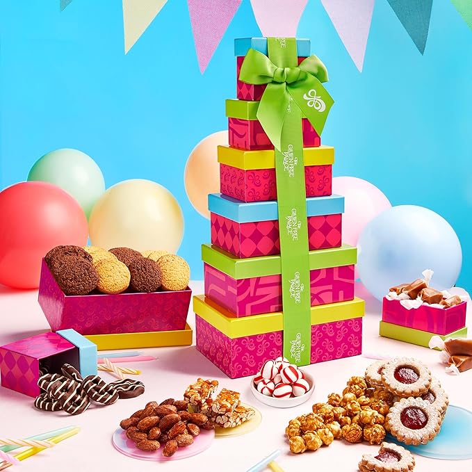 Gluten Free Palace Gift Basket Tower ??Mother?셲 Day Treats ??6-Tier Festive Gluten Free Cookies Gift Basket Treat Tower ??Father?셲 Day Gifts Sweets ??Family, Birthday & Thank You Gift Set