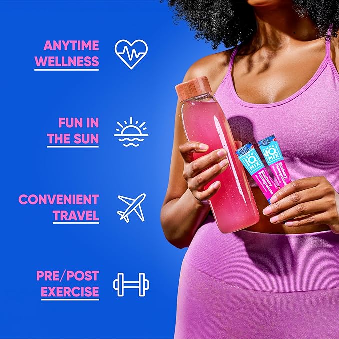 IQMIX Hydration Electrolyte Powder ??4-in-1 Formula for Hydration, Mental Clarity, Mood and Recovery ??Sugar-Free Drink Mix, Keto, Magnesium L-Threonate, Lion?™s Mane ??40 Count Blueberry Pomegranate