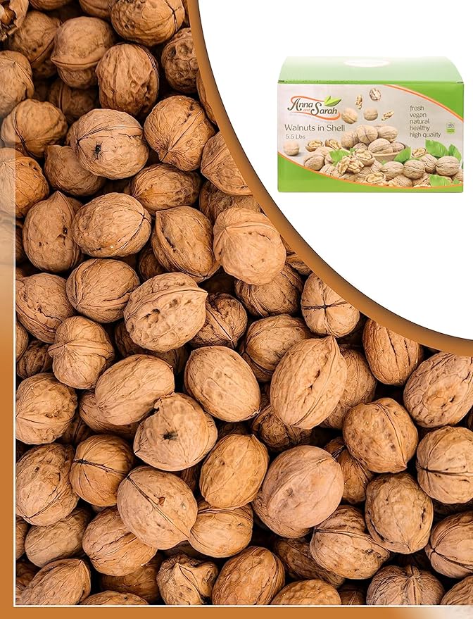 Anna and Sarah Walnuts in Shell, Jumbo, Fresh, Buttery Taste, Easy to Crack, California Chandler, Natural Shells, Not Bleached 5.5 Lbs