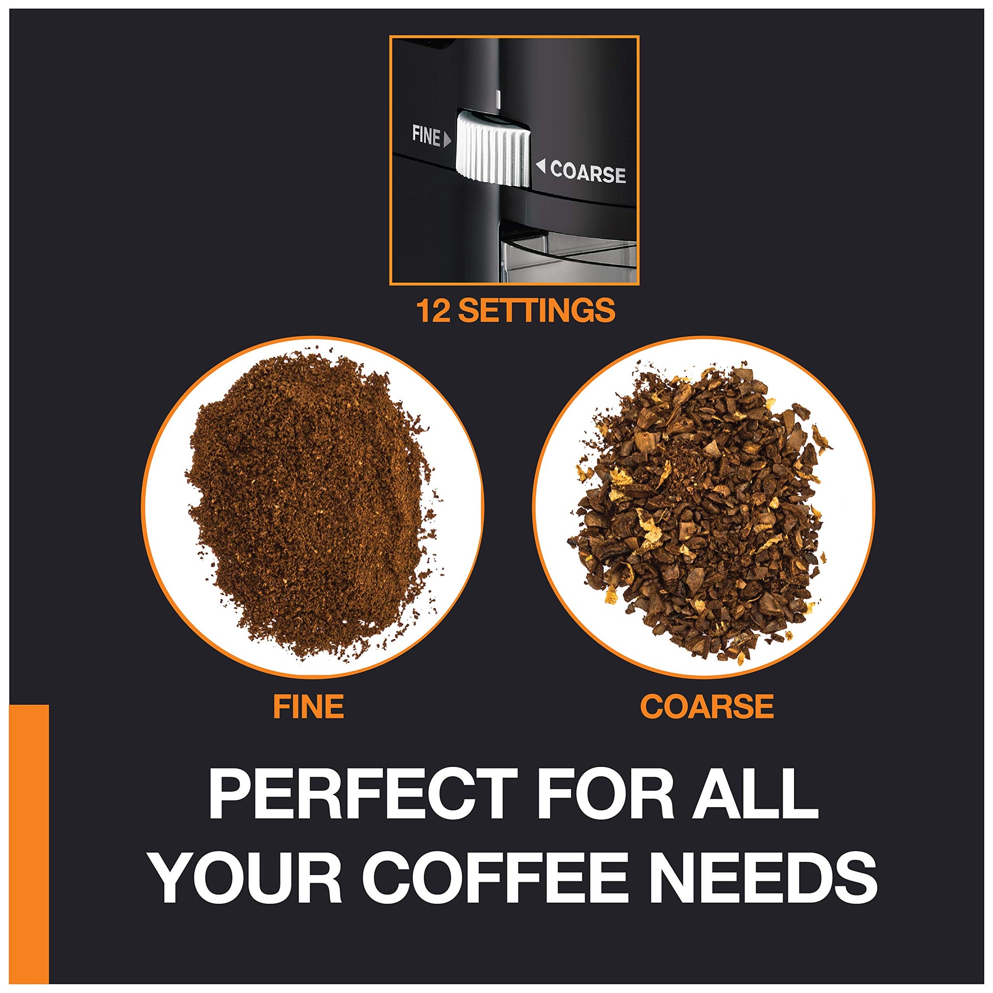 KRUPS Precision Burr Coffee Grinder: 12 Settings, 8 oz Capacity for Drip, French Press, Espresso
