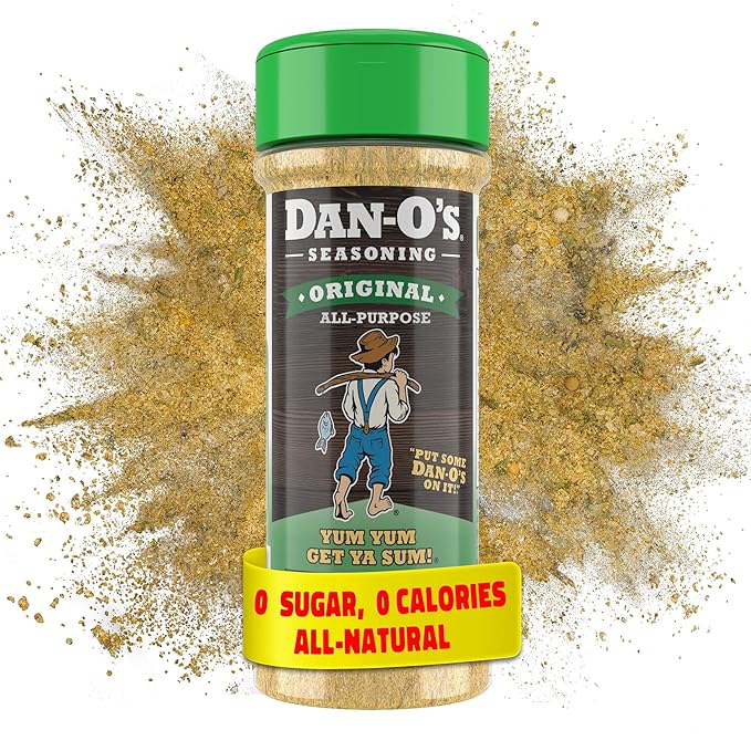 Dan-O's Original Seasoning, 2.5 oz Bottle, All Purpose Seasoning for Chicken, Turkey, Beef, Veggies and More, Sugar Free, Zero Calorie, Use this Spice Blend to Craft a Marinade, Dry Rub or Sauce