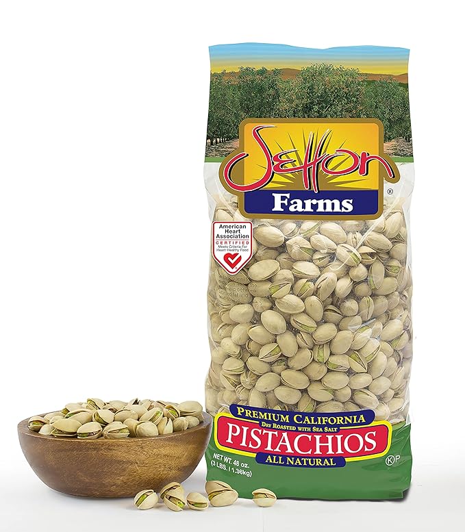 Setton Farms Premium Pistachios, Dry Roasted with Sea Salt, 48 Oz Bag (Pack of 2) Total 96 Oz. / 6 Lbs.