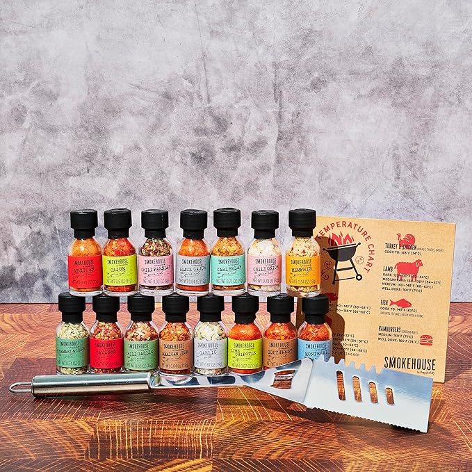 Smokehouse by Thoughtfully, Grilling Spices BBQ Set, Includes BBQ Spatula, Magnet and Flavorful Seasoning and Rubs