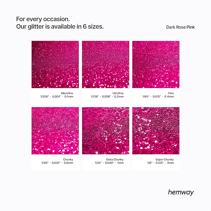 Hemway Premium Glitter Shaker - Dark Rose Pink | 130g Ultrafine Metallic Flake Sequins for Resin & Epoxy Crafts | Craft Supplies for Tumblers, Festival, Art