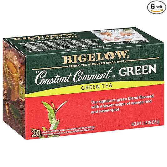 Bigelow Tea Constant Comment Green Tea, Caffeinated, 20 Count (Pack of 6) 120 Total Tea Bags