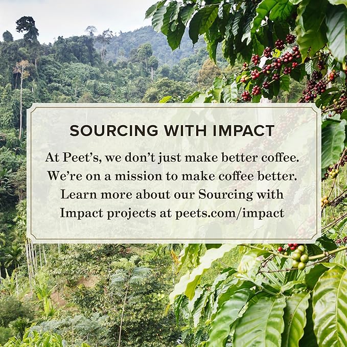 Peet's Coffee, Medium Roast Single Serve Coffee Pods - Single Origin Brazil 88 Count (4 Boxes of 22 Pods)