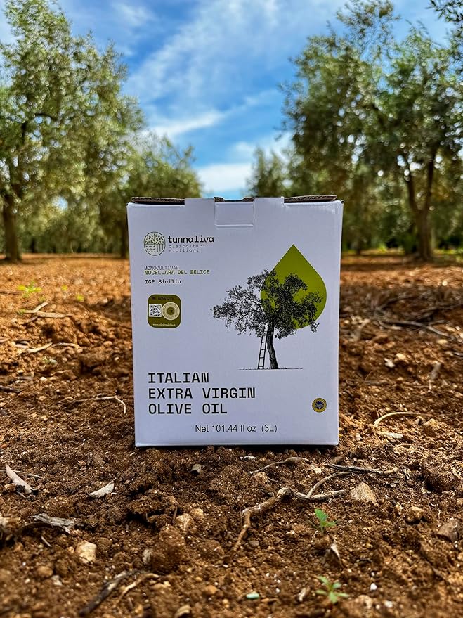 Tunnaliva EVO Oil - Italian Extra Virgin Olive Oil - 100% Nocellara del Belice - IGP Sicilia - 101,44 fl oz Bag-in-box