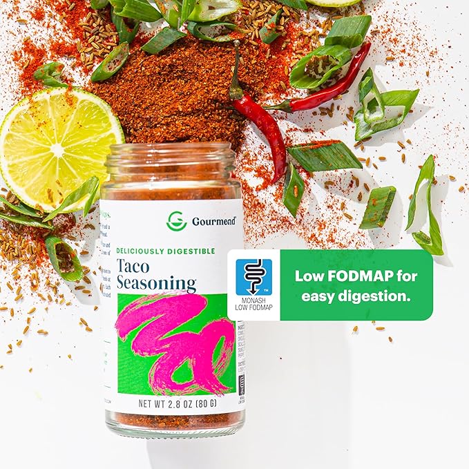 Gourmend Foods Taco Seasoning – Low FODMAP Certified, Filler Free, Gluten Free, Single Origin Spices, 100% Natural, No Corn Starch, Maltodextrin, "Natural Flavors" or Other Fillers