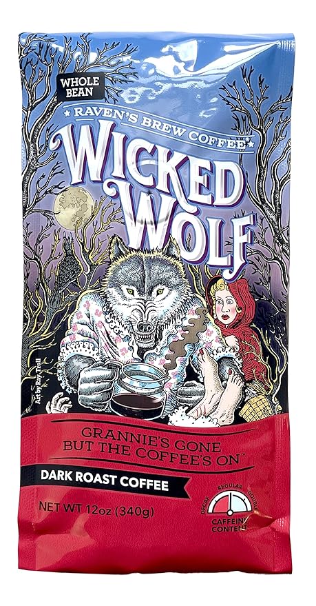 Raven's Brew Coffee Full Bodied Coffee Dark Roast Whole Bean - Wicked Wolf 12oz