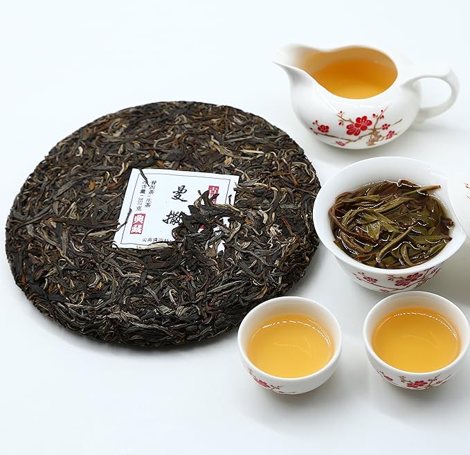 Yunnan Pu'er Tea, 357 Grams, Raw (Man Sa) Raw PU'ER, Aged Fermented Puerh Tea, Chinese Sheng Black Tea for Daily Drink and Gift