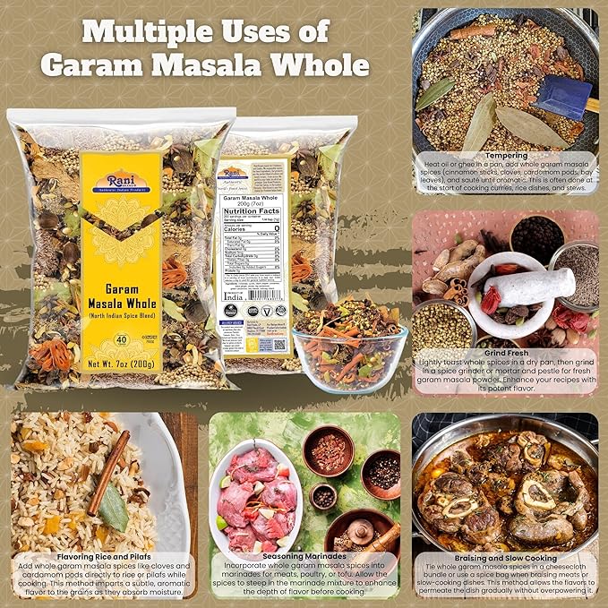 Rani Garam Masala Indian 11 Whole Spices Blend 7oz (200g) ~ All Natural, Salt-Free | Vegan | No Colors | Gluten Friendly | NON-GMO | Indian Origin