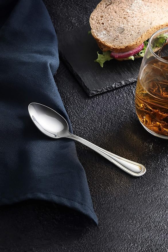 New Star Foodservice 58147 Slimline Pattern, 18/0 Stainless Steel, Teaspoon, 6-Inch, Set of 12
