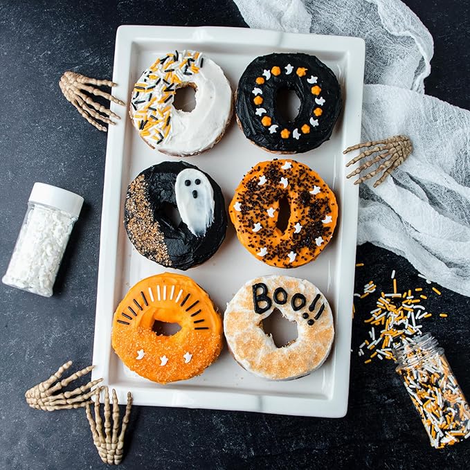 Sweets Indeed Dye-Free Halloween Sprinkles 4-Pack ??11.57 oz Natural Spooky Decorating Set | Sprinkle Mix, Ghost Confetti, Orange Sugar & Black Sugar | Edible Dye-Free Cake & Cupcake Decorations