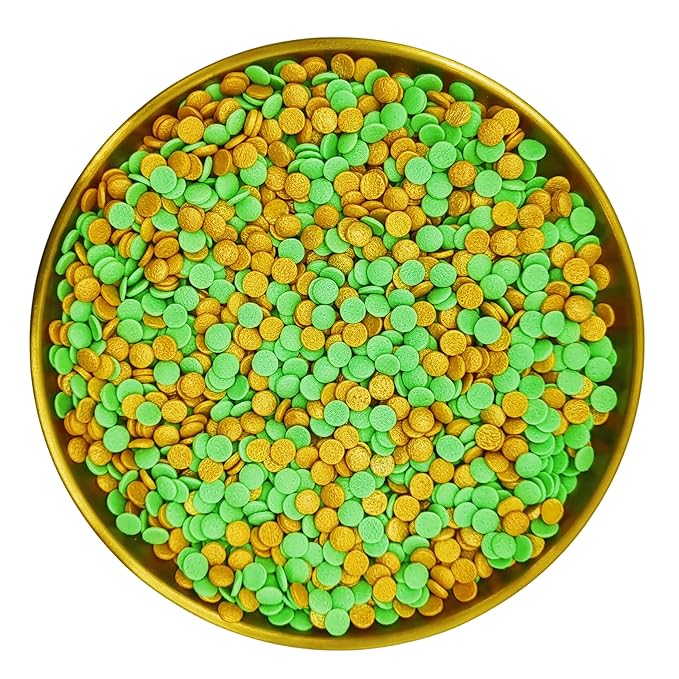 St. Patricks Day Sequins Edible Funfetti Sprinkles Pastel Confetti Confetti Sequins Quin Sprinkles Carnival Sprinkles Decorating Perfect for Cakes,Cupcakes,Desserts Toppings 3OZ