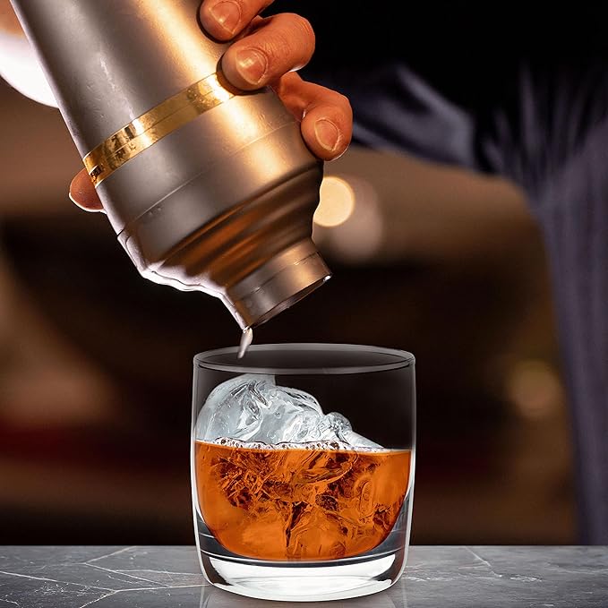 DISCOUNT PROMOS Whiskey Glasses 10 oz Set of 10, Bulk Pack - Heavy Base Old Fashioned Glass, Perfect for Scotch, Bourbon, Whiskey, Cocktail - Clear Bottom Color