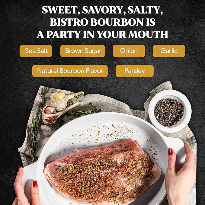 Bistro Bourbon Seasoning Rub ??Sweet, Smoky, & Savory Blend for Beef, Chicken & Fish ??Recipe in a Bottle ??6.2 oz