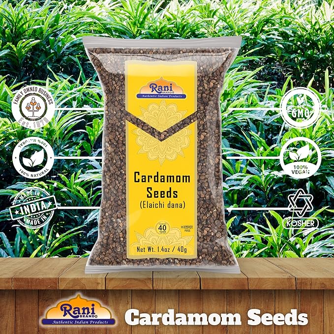 Rani Cardamom (Elachi) Decorticated Seeds Indian Spice 1.4oz (40g) ~ All Natural | Vegan | Gluten Friendly | NON-GMO | Kosher | Indian Origin