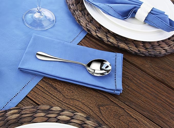 Artaste Rain 18/10 Stainless Steel (Silver (Set of 12), Bouillon Spoon (6-Inch))