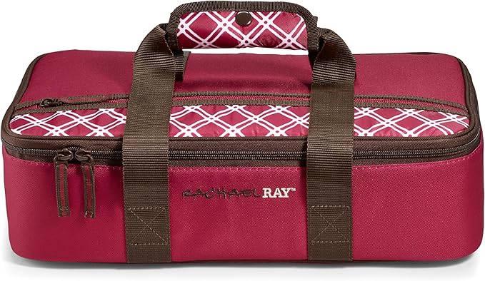 Rachael Ray Lasagna Lugger, Thermal Insulated Casserole Carrier for Hot or Cold Food, Lugger Tote for Potluck, Parties, Picnic, and Cookouts, Fits 9" x 13" Baking Dish