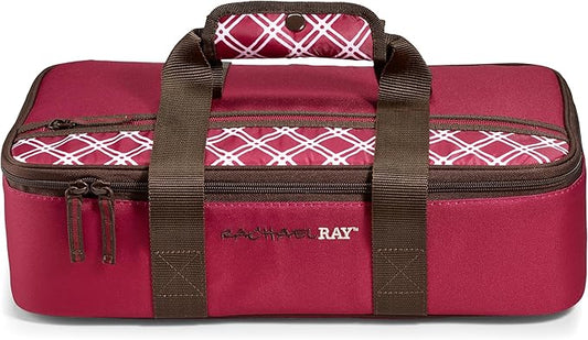 Rachael Ray Lasagna Lugger, Thermal Insulated Casserole Carrier for Hot or Cold Food, Lugger Tote for Potluck, Parties, Picnic, and Cookouts, Fits 9" x 13" Baking Dish