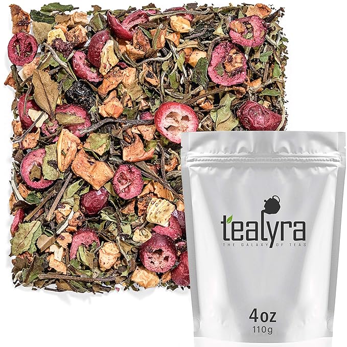 Tealyra - White Cloud Catcher - Fruity White Loose Leaf Tea Blend - Cherry - Cranberry - Antioxidants and Vitamines Rich - All Natural Ingredients - Low Caffeine - 112g (4-ounce)