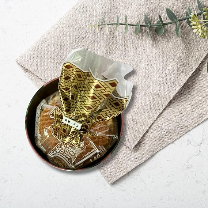 DeReuze Stroopwafels Gift Set – Authentic Caramel Waffle Cookies in Decorative Purple Tulip Tin – Gifts from Netherlands with Messages – Unique Food Gift for Any Occasion (Thinking of You)