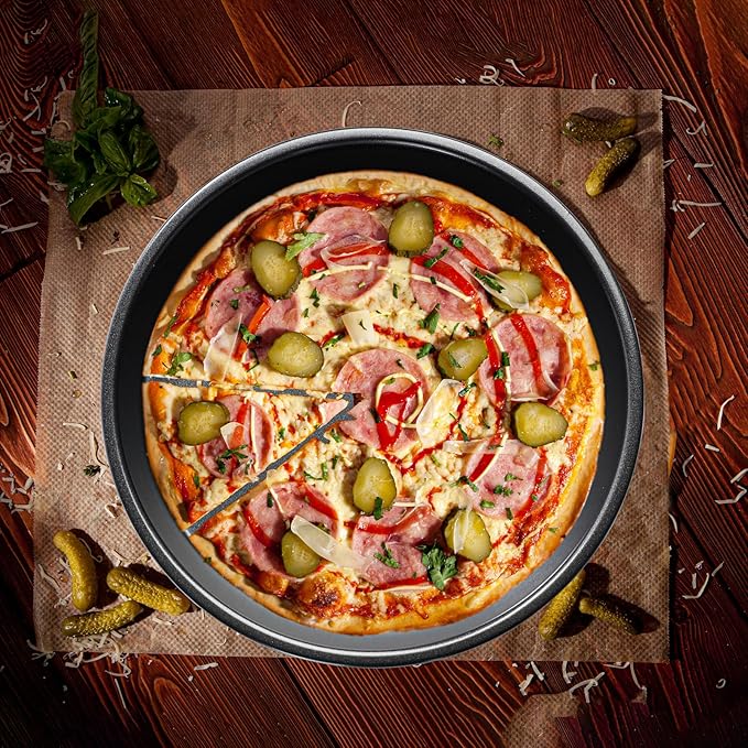 7 inch Pizza pan of 3 Stainless Steel Pizza Plates Non Stick Bakeware Sets Pizza Baking pans Set plates for making cuban pizza