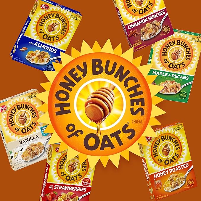 Honey Bunches of Oats Almond, Heart Healthy, Low Fat, made with Whole Grain Cereal, 12 Ounce