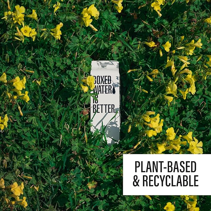 Boxed Water 33.8 oz. (12 Pack) – Better Than Premium Plastic Purified Drinking Water — Plant-Based Cartons – BPA-Free, Refillable, Reusable