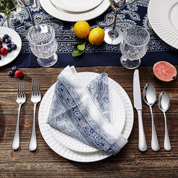 KEAWELL Premium Verona 4-Piece 7.6 inch Spoon Set ??18/10 Stainless Steel, Heavy-Duty Mirror-Finished Flatware for Daily Meals, Hosting and Special Occasions (4, Dinner Spoons)