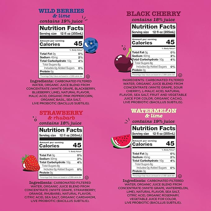 Culture Pop Soda, Jazzy & Juicy Variety Pack, Probiotic Low Sugar Soda, Sparkling Juice Alternative, Non-GMO, Kosher, Gluten-Free, No Stevia (12pk)