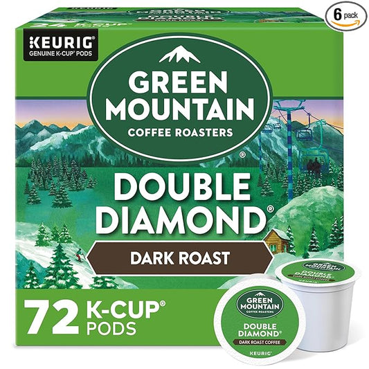 Green Mountain Coffee Roasters Double Diamond Keurig Single-Serve K-Cup pods, Dark Roast Coffee, 72 Count