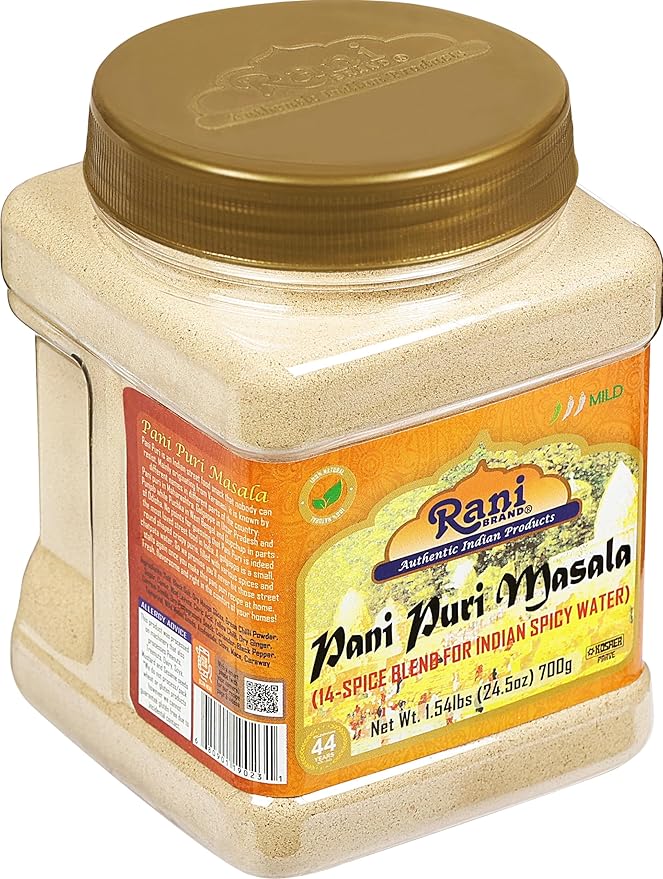 Rani Pani Puri Masala (14-Spice Blend for Indian Spicy Water) 24.5oz (1.54lbs) 700g PET Jar ~ All Natural | Vegan | No Colors | Gluten Friendly | NON-GMO | Kosher | Indian Origin, gol gappa