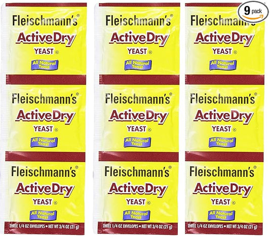Fleischmann's Active Dry Yeast,0.25 Ounce, 9 Count