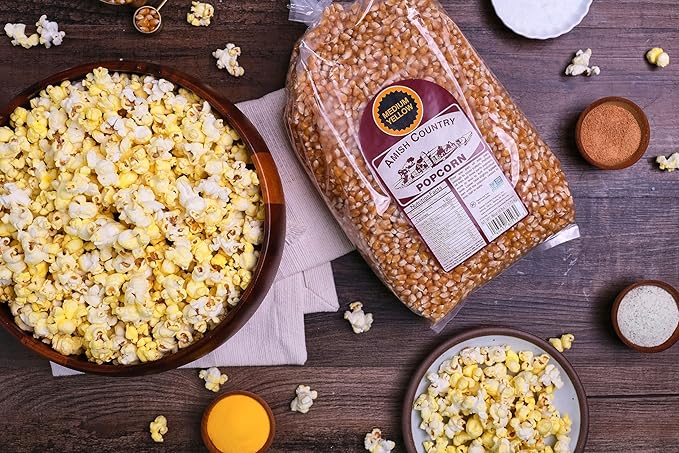 Amish Country Popcorn | 6 lb Bag | Medium Yellow Popcorn Kernels | Old Fashioned, Non-GMO and Gluten Free (Medium Yellow - 6 lb Bag)