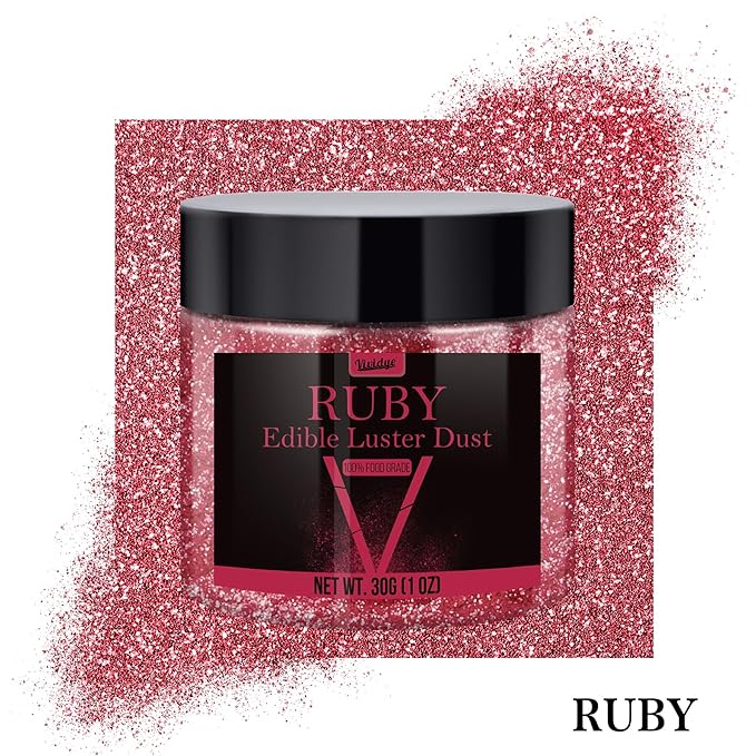 Edible Glitter - 30g / 1oz Luster Dust Edible Glimmer Powder for Sparkling Drinks, Foods, Wine, Cake - Food Grade Shimmer Dust Powder for Baking, Beverage, Cookies Decoration