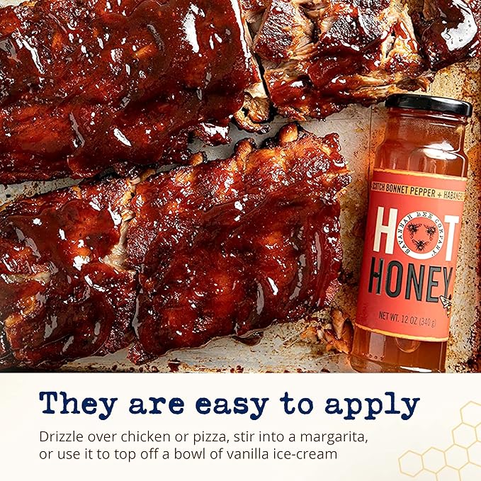 Savannah Bee Company 100% Pure and Gluten Free - Sweet and Spicy Honey Hot Sauce - Infused With Delicious Wildflower Honey And Scotch Bonnet Pepper - The Sauce For Every Meal - 12 ounce