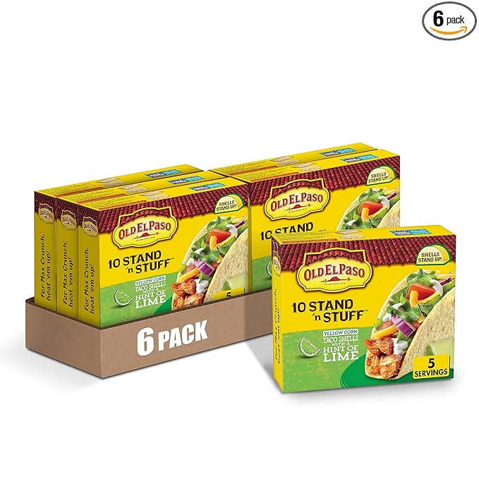 Old El Paso Stand 'N Stuff Taco Shells With a Hint Of Lime, 10-count (Pack of 6)