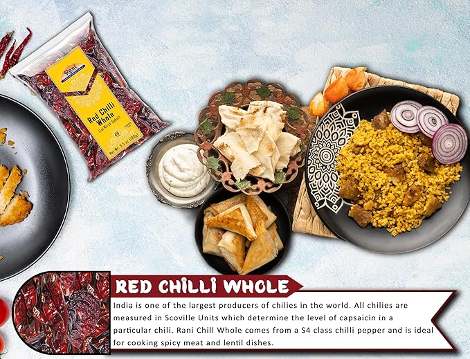 Rani Chilli Whole (Lal Mirch Sabut) 3.5oz (100g) ~ All Natural | Vegan | No Colors | Gluten Friendly | NON-GMO | Kosher