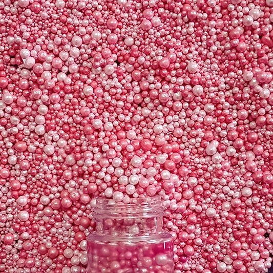 Confect Love Disco Balls ??Pearlescent Pink Edible Decorative Sprinkles, Large Dahlia Candy Balls for Cake Decorating, Cupcakes, Cookies & Desserts | Baking Decoration | Vegan, Gluten-Free, Nut-Free, Soy-Free, Dairy-Free, Palm Oil-Free- 4.2 Oz