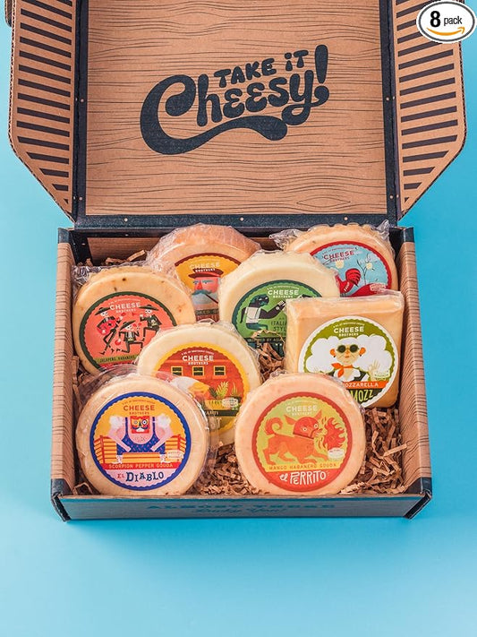 Cheese Bros. Brotherhood Gift Box | Fresh from Wisconsin | Assorted Gouda, Havarti, Mozzarella and Fratello | Great Food Gifting Idea!