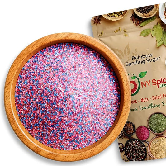 NY Spice Shop Rainbow Sanding Sugar - 1 Pound Sweet Colorful Edible Sprinkles For Candy Dish - Chocolate Sprinkles For Cake Decorating Cookies Basket & Dishes