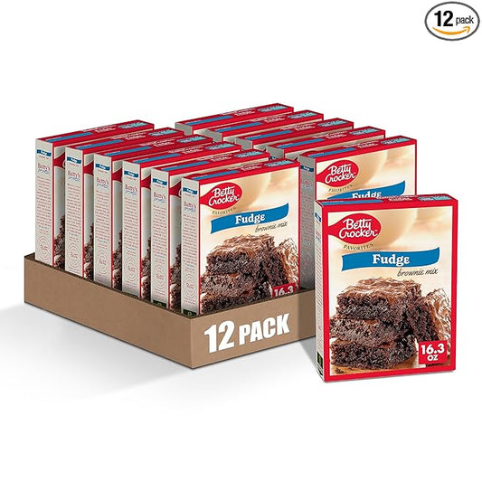 Betty Crocker Favorites Fudge Brownie Mix, Holiday Baking, 16.3 oz (Pack of 12)