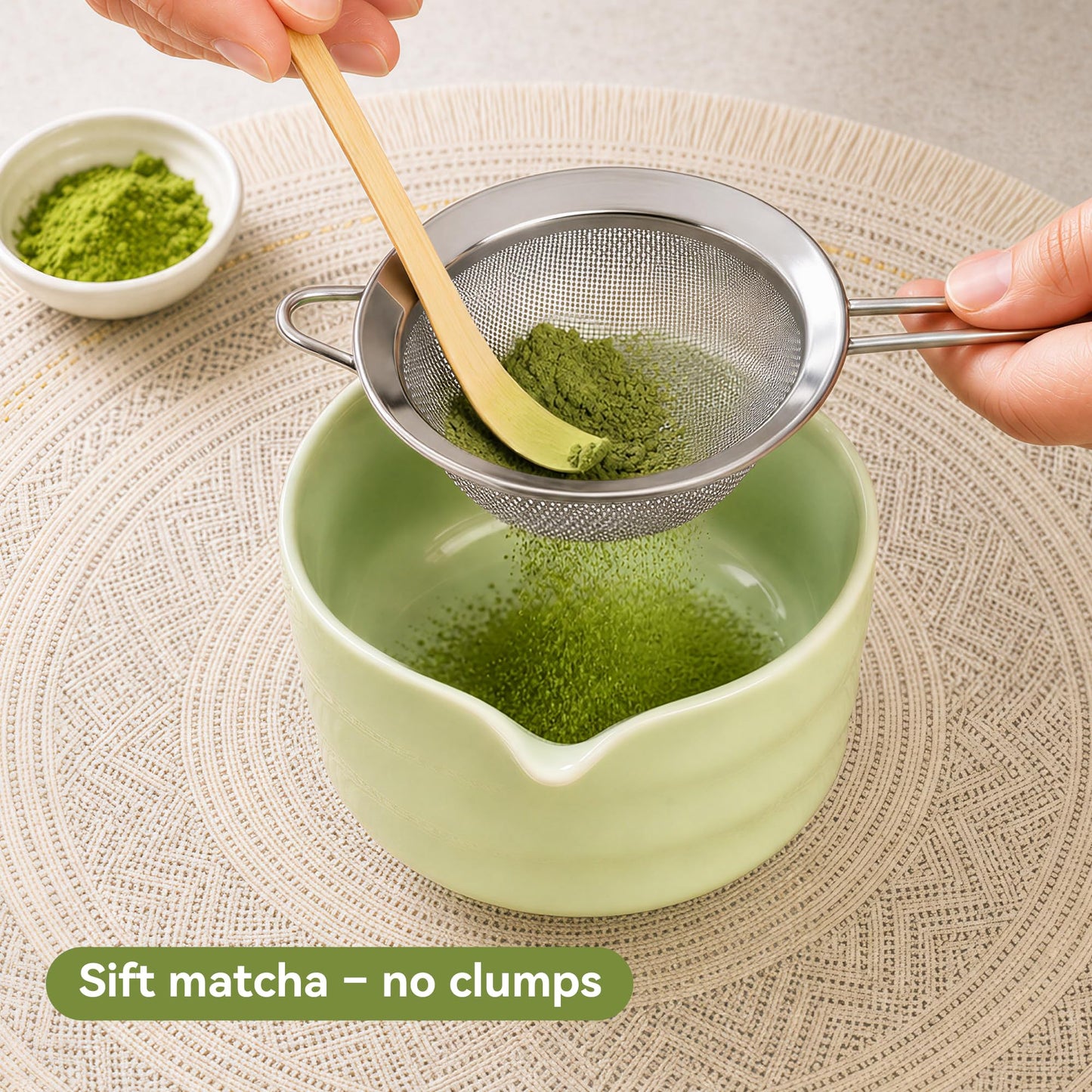 Matcha Whisk Set with Ceramic Bowl - Complete Matcha Making Kit, Bamboo Whisk (Chasen), Whisk