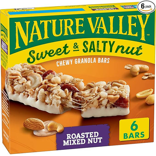 Nature Valley Granola Bars, Sweet and Salty Nut, Roasted Mixed Nut, 6 Bars, 7.4 OZ