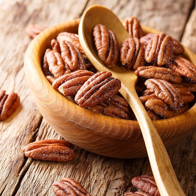 Pecans Whole Roasted Salted - 26 oz Reusable Container | Rich in Antioxidants | Low Carbs | Everyday Healthy Snack | Vegan | Keto Friendly | Certified Kosher | Great for Gift Giving, Baking, Cooking