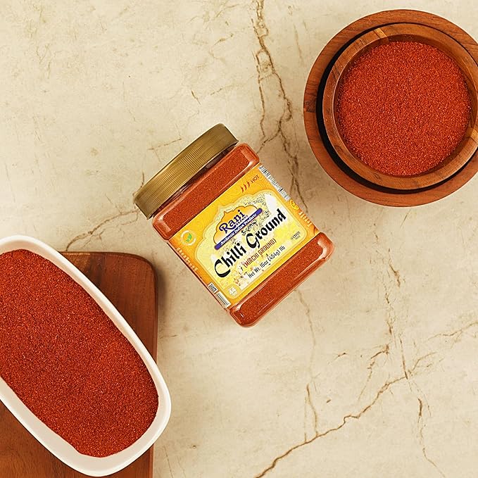 Rani Chilli Powder (Mirchi) Ground Indian Spice 16oz (1lb) 454g PET Jar ~ All Natural | Salt-Free | Vegan | No Colors | Gluten Friendly | NON-GMO | Kosher | Indian Origin