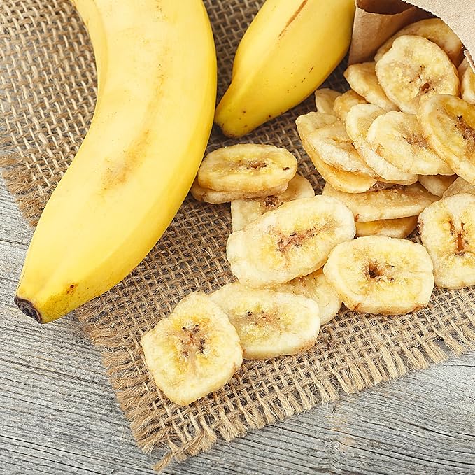 Dried Banana Chips, 2 Pound Bag Banana Chips, Dried Fruit, Dehydrated Bananas, The Hampton Popcorn & Candy Company